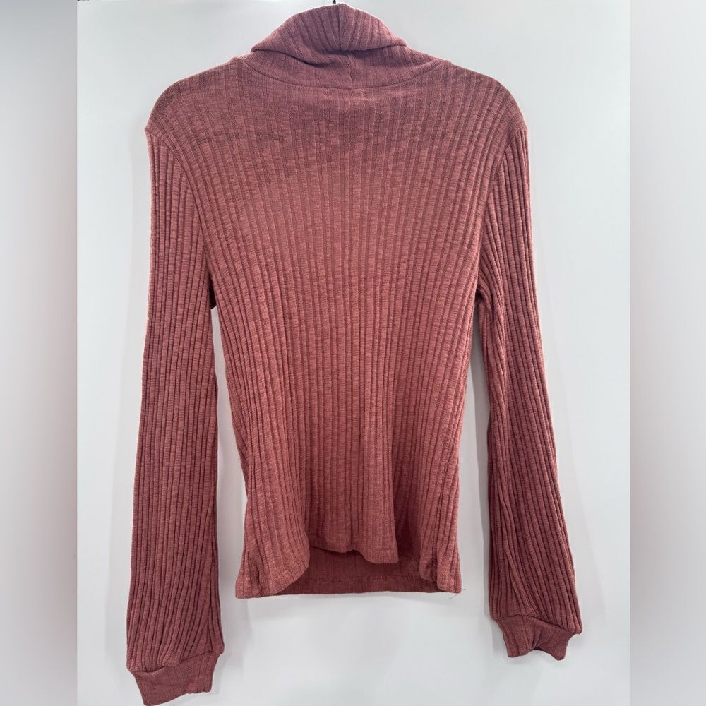 3/$20 Bloomfield Dusty Pink Ribbed Textured Open front Long-Sleeve size Small